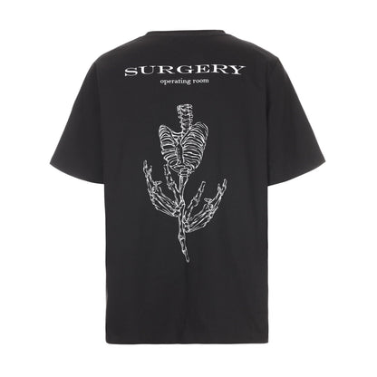 Surgery Bone Flower T-shirts [Black]