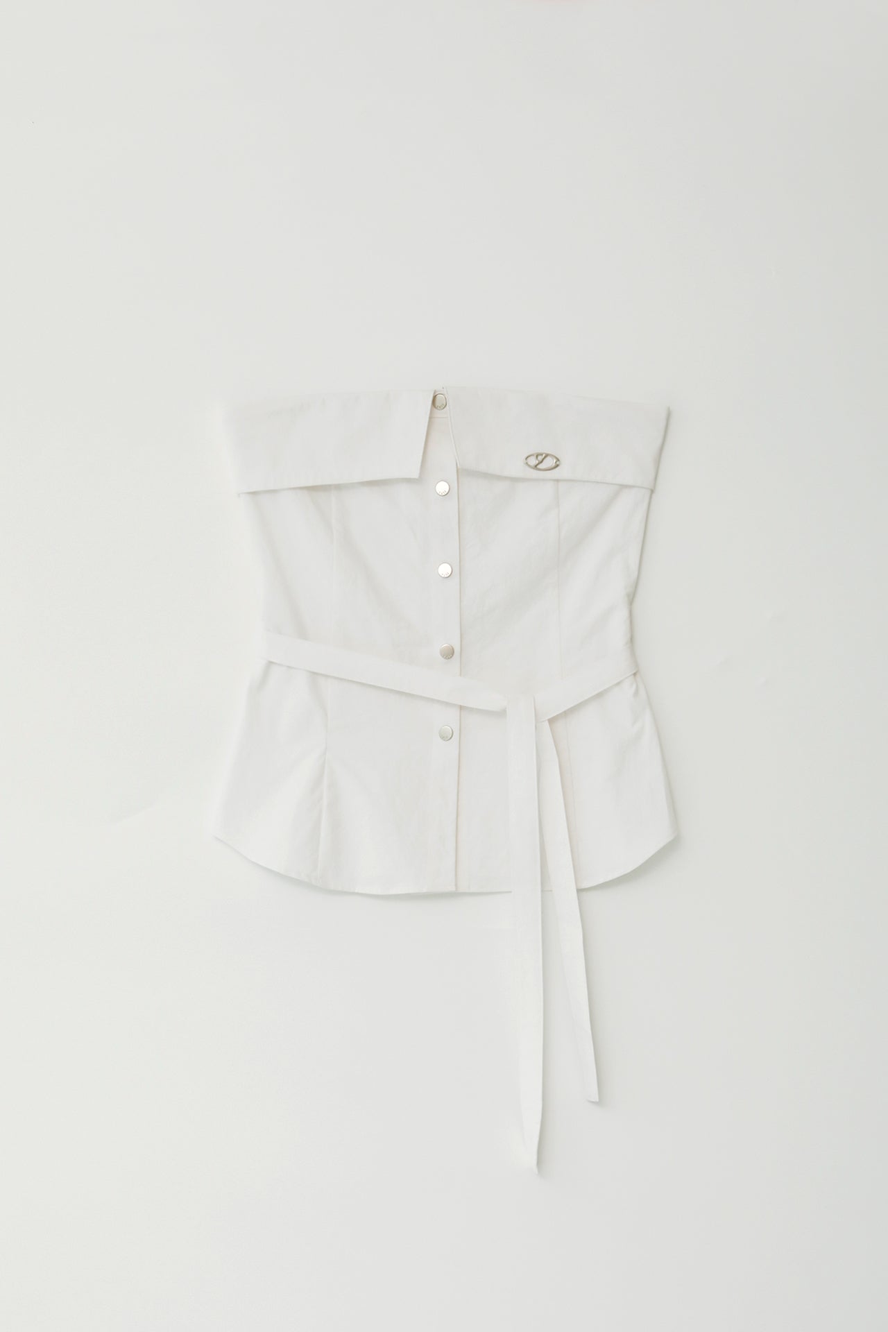 Yuse Cotton Strap Shirt Tube Top [Ivory]