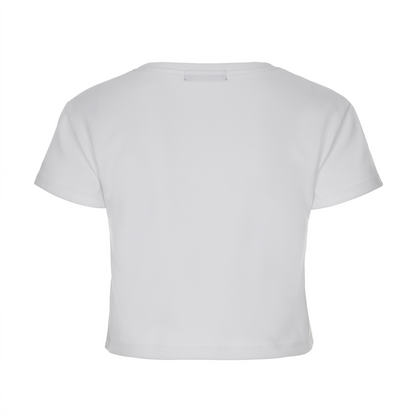 Surgery Metal Clover Crop T-shirts [White]