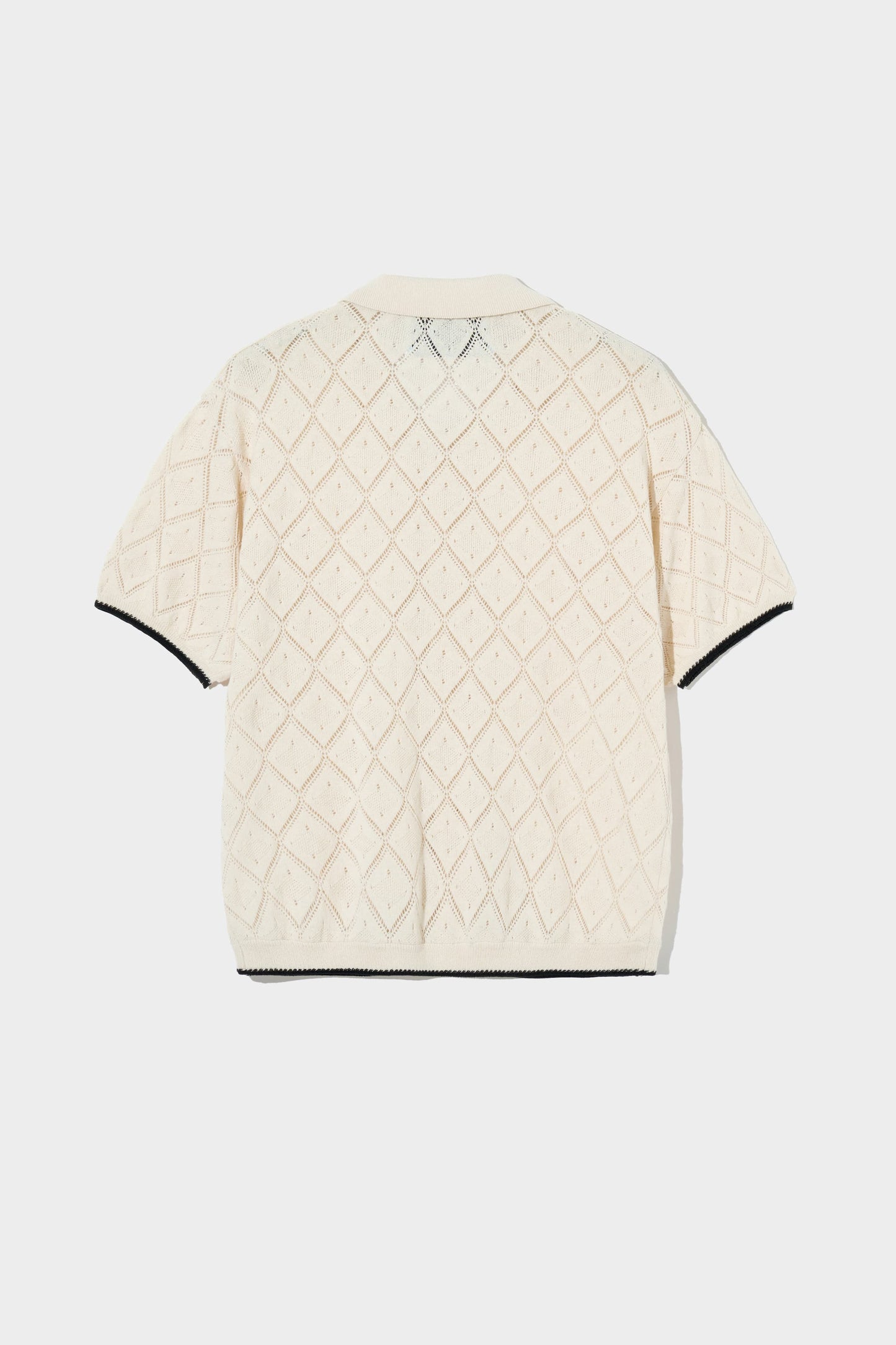 Satur Fes Collar Half Knit Shirts [Resort Ivory]
