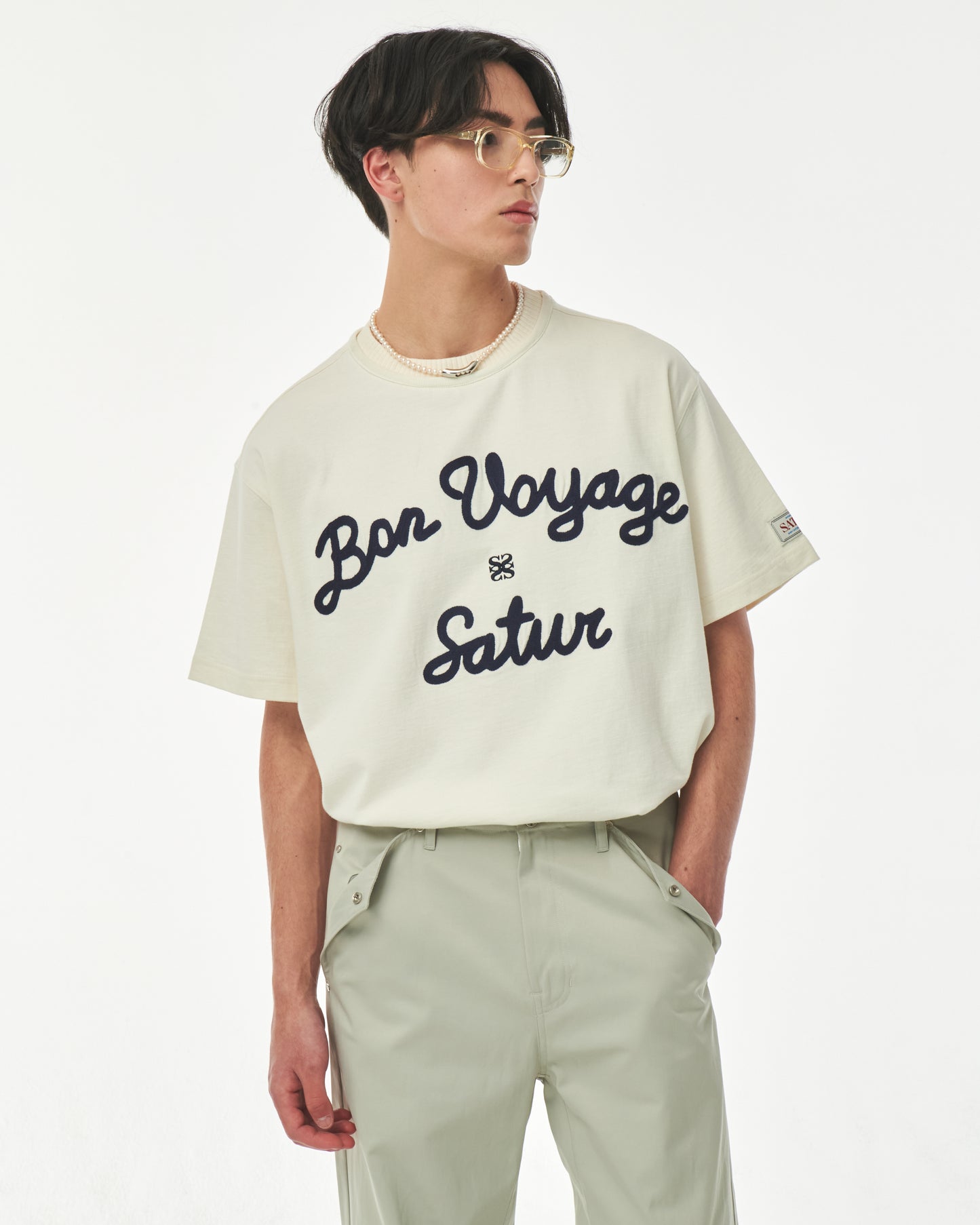 Satur Logo Voyage T-Shirt [Resort Ivory]