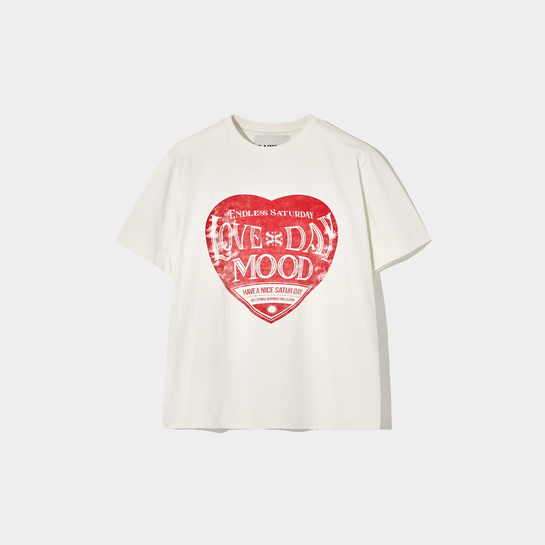 Satur Saturday Retro Mood Graphic T-Shirts [Vintage Red]