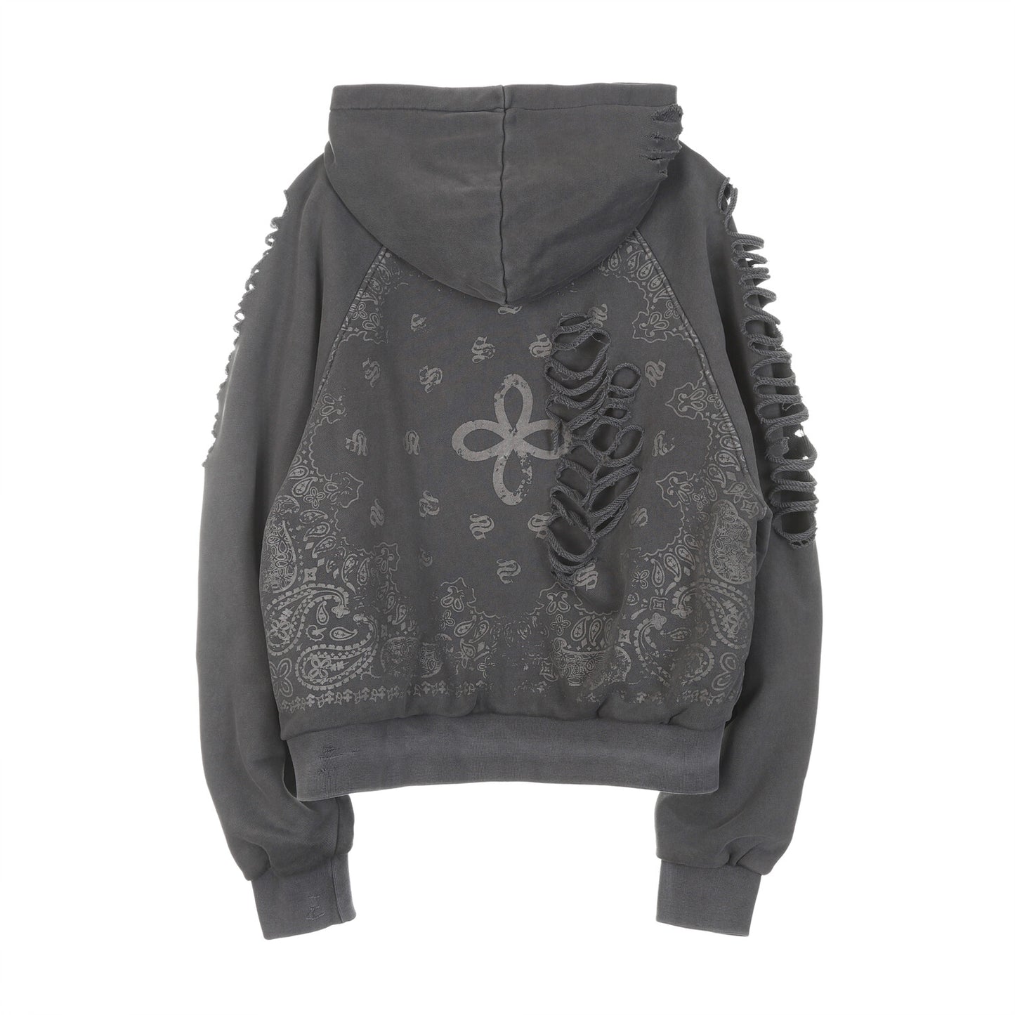 Surgery Paisley Destroyed Hoodie [Charcoal]
