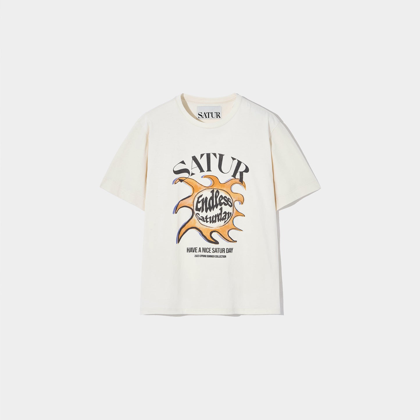 Satur Sun Retro Graphic T-shirts [Retro Ivory]